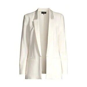 Kobi Halperin Carson Sequin Lapel Open Front Blazer in White